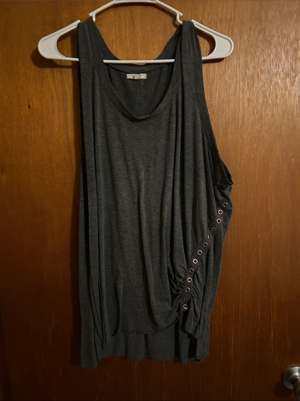 Maurices Charcoal Gray Sleeveless Tank with Side Grommets